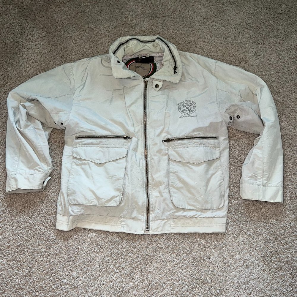 Vintage Eddie Bauer Map Beige Jacket L